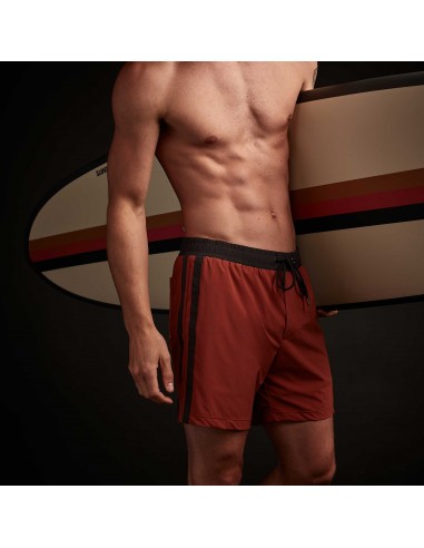 Y/OSEMITE Double Stripe Swim Short - Paprika/Carbon de la marque