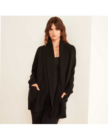 Recycled Cashmere Shawl Collar Cardigan Sweater - Black JUSQU'A -70%! 