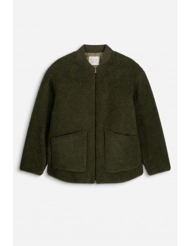 Montone fleece in khaki en linge