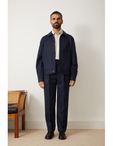 Bergame jacket in navy d'Europe débarque