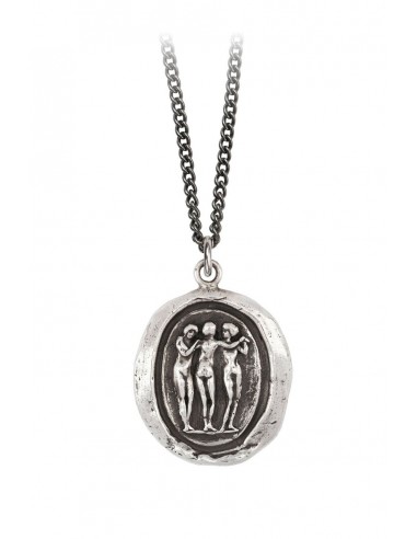 Pyrrha "Three Graces" Talisman 18" Fine Curb Chain (1.5mm) les muscles