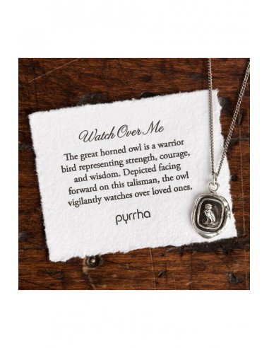 Pyrrha "Watch Over Me" Talisman 18" Fine Curb Chain (1.5mm) Livraison rapide