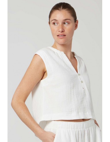 Fig Kavos Double Gauze Cotton Top Faites des économies