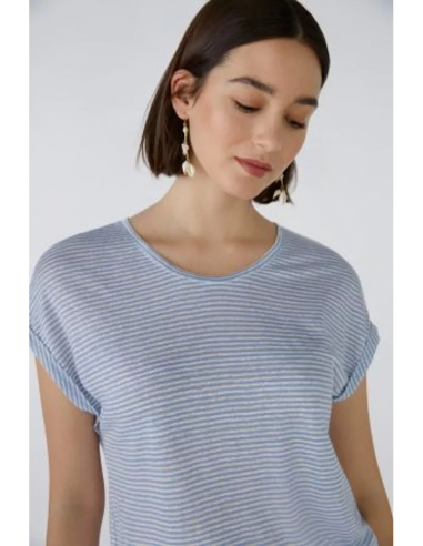 Oui Striped Linen T-Shirt chez Cornerstreet bien 