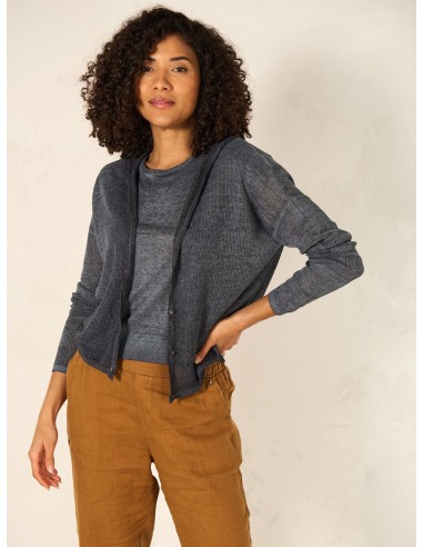 Nile Linen Hooded Cardigan Comparez et commandez 