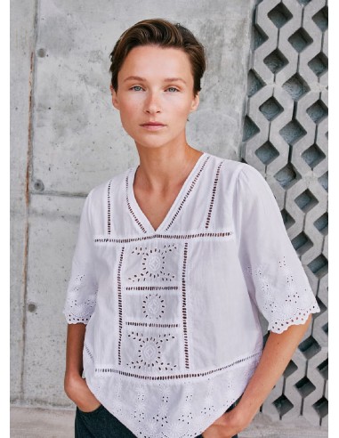 Indi & Cold Half Sleeve Broiderie Anglaise Blouse meilleur choix