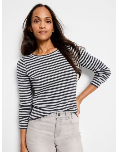 Nic + Zoe Striped Bracelet Sleeve Boat Tee outlet