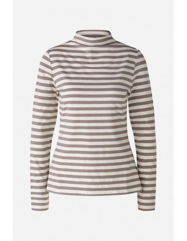 Oui Striped Mock Neck T-Shirt sur le site 