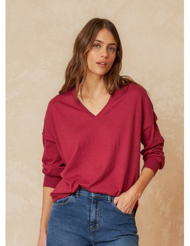 Indi & Cold Sophie Cotton V-Neck Sweater de technologie