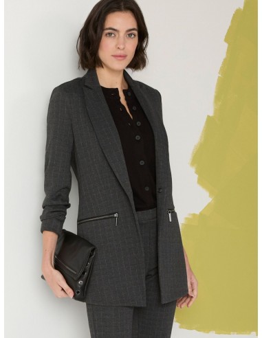 Nic + Zoe Pinstripe Ponte Zip Jacket Venez découvrir notre 