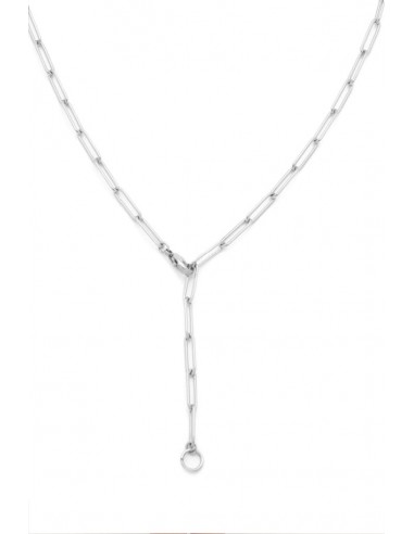 Leah Yard 2 in 1 Paperclip Lariat Sterling Silver français