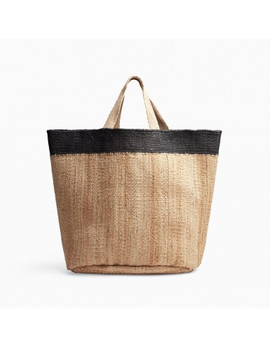 Playa Tipped Large Hemp Tote - Natural/Black Economisez 