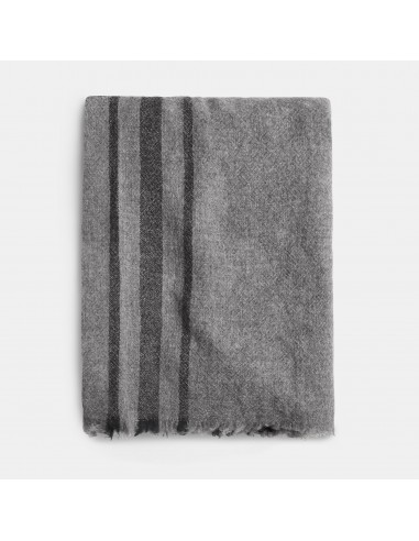 Sarti Cashmere Striped Scarf - Flannel/Black Fin de série