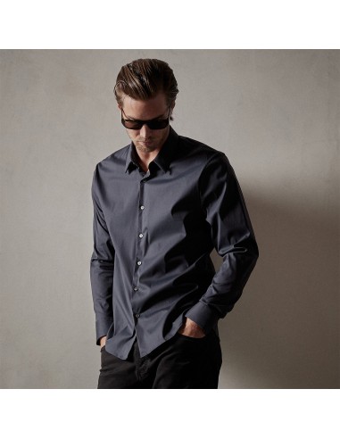 Matte Stretch Poplin Dress Shirt - Navy suggérées chez