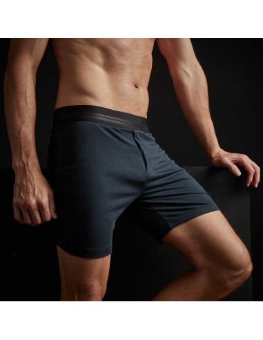 Luxe Lotus Relaxed Fit Boxer Short - French Navy en ligne