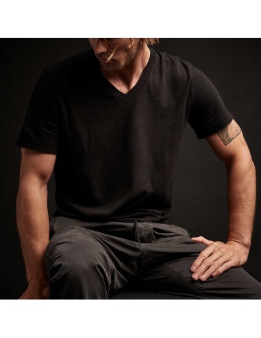 Short Sleeve V Neck - Black la livraison gratuite