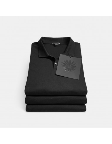 3 Pack Luxe Lotus Jersey Polo - Black acheter en ligne